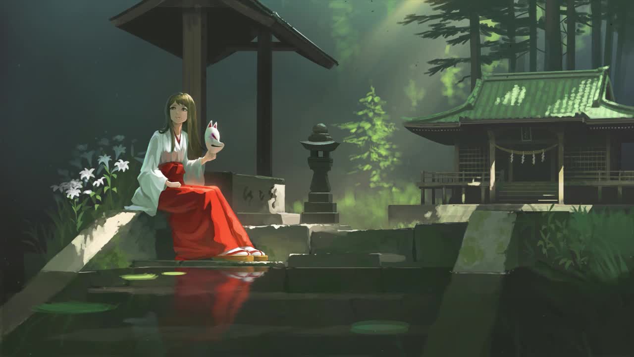 Download Miko In The Temple HD Live Wallpaper For PC