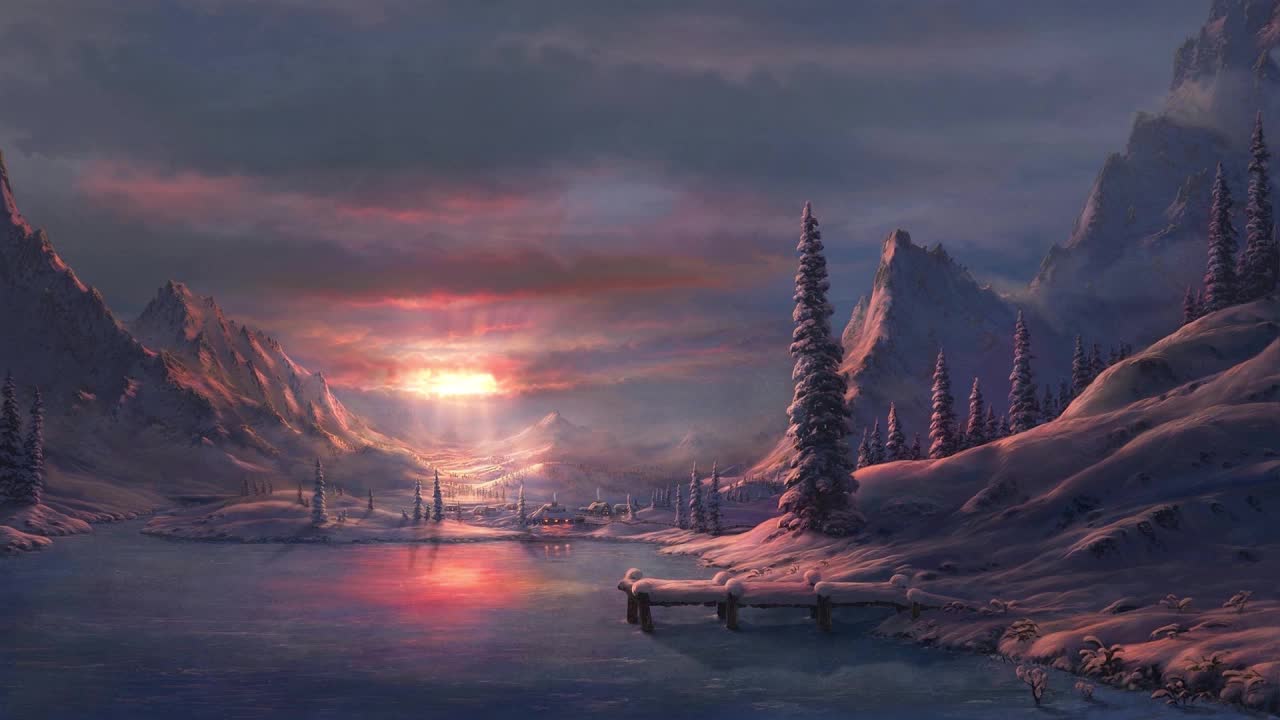 Download Winter Sunset HD Live Wallpaper For PC