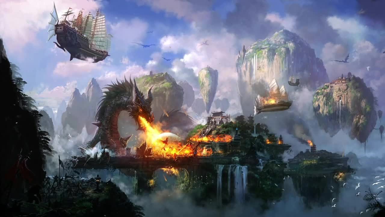 Download Dragon Burning City HD Live Wallpaper For PC