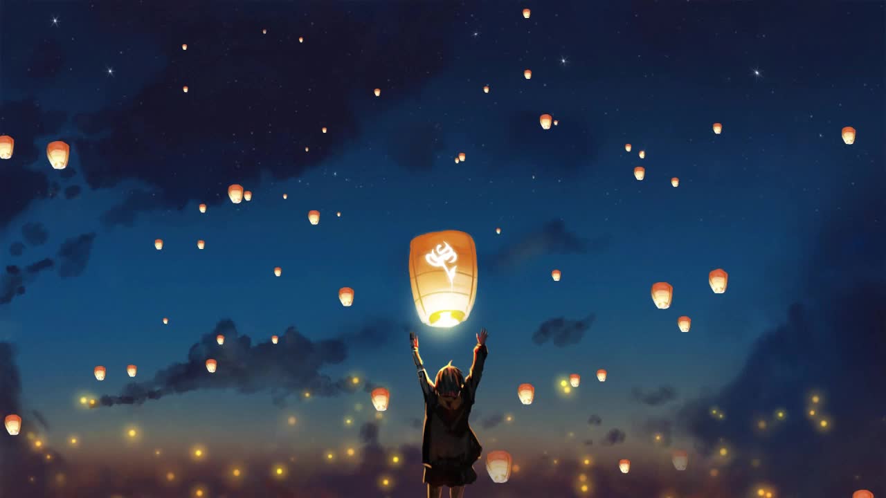 Download Light The Night Sky Lantern Festival HD Live Wallpaper For PC