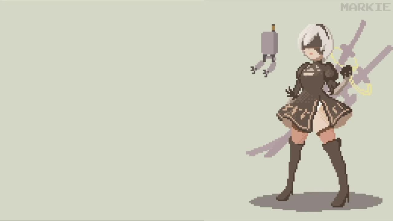 Download Nier Automate Pixel HD Live Wallpaper For PC