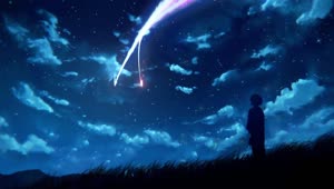 Mitsuha Looking At The Comet In The Sky Your Name HD Live Wallpaper For ...