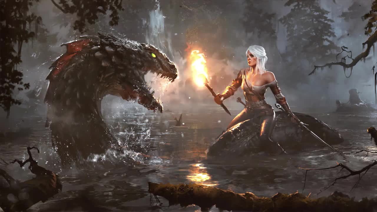 Download Ciri Vs Swamp Monster The Witcher 3 Wild Hunt HD Live Wallpaper For PC