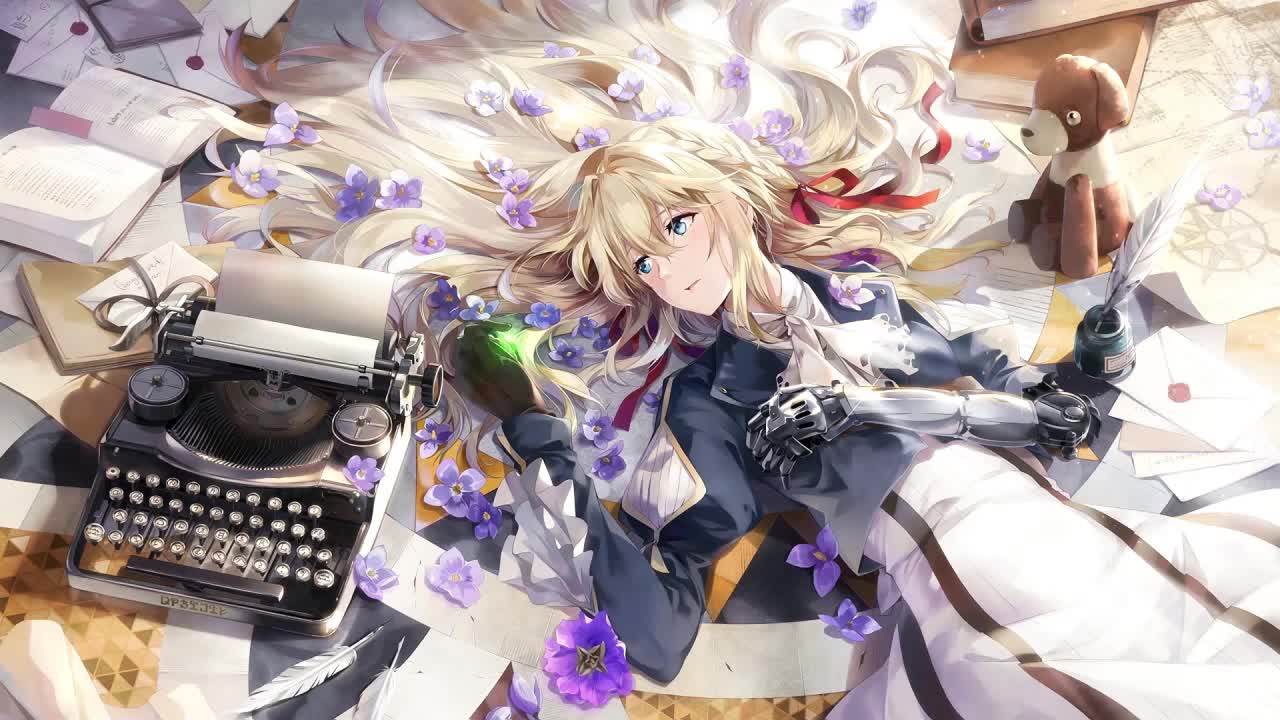 Download Violet Evergarden Lying On The Floor HD Live Wallpaper For PC