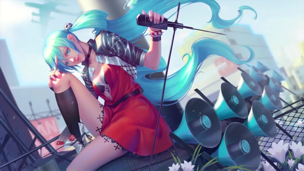 Download Punk Rock Miku HD Live Wallpaper For PC