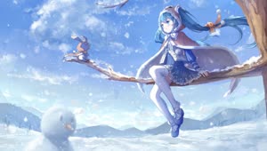 Download Hatsune Miku Snow Winterland Vocaloid HD Live Wallpaper For PC