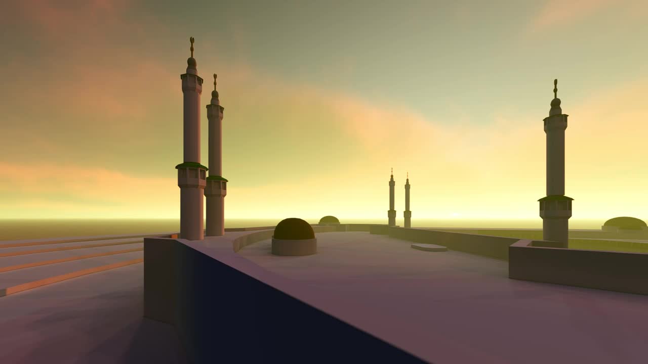 Download Stock Video 3d animation of a big mosque PC Live Wallpaper