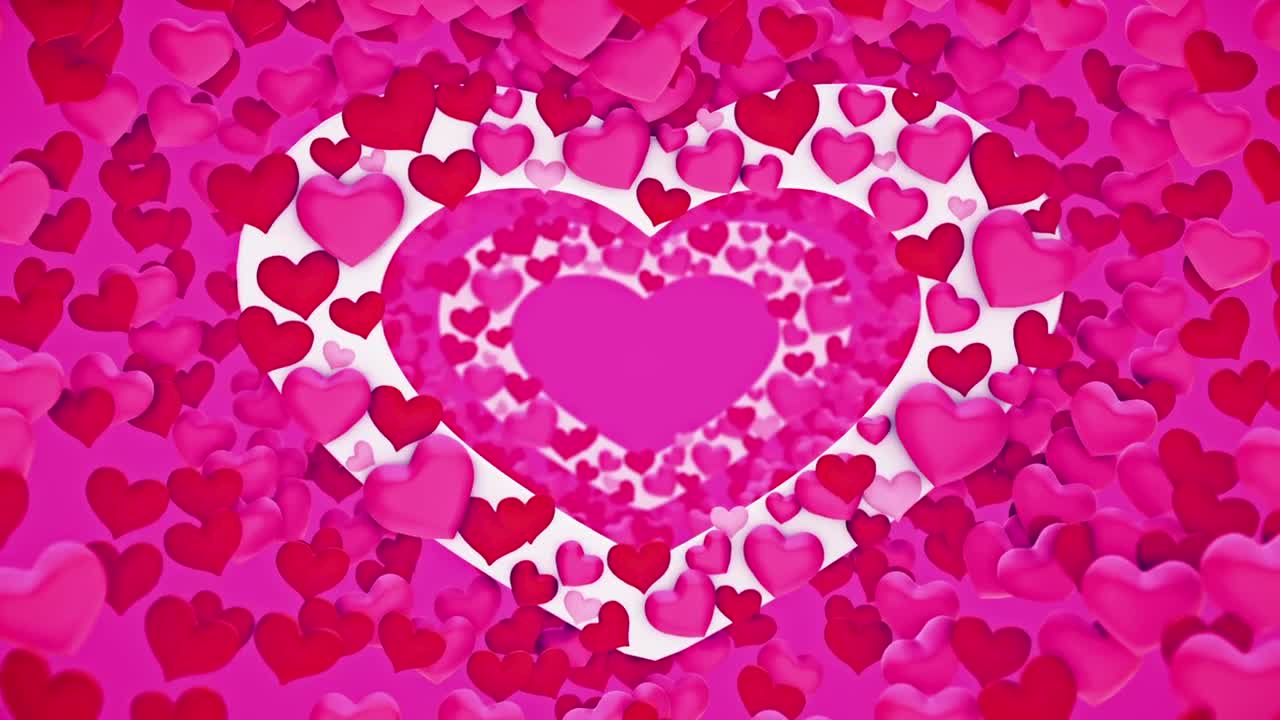 Download Stock Video 3d animation of pink red and white hearts PC Live Wallpaper