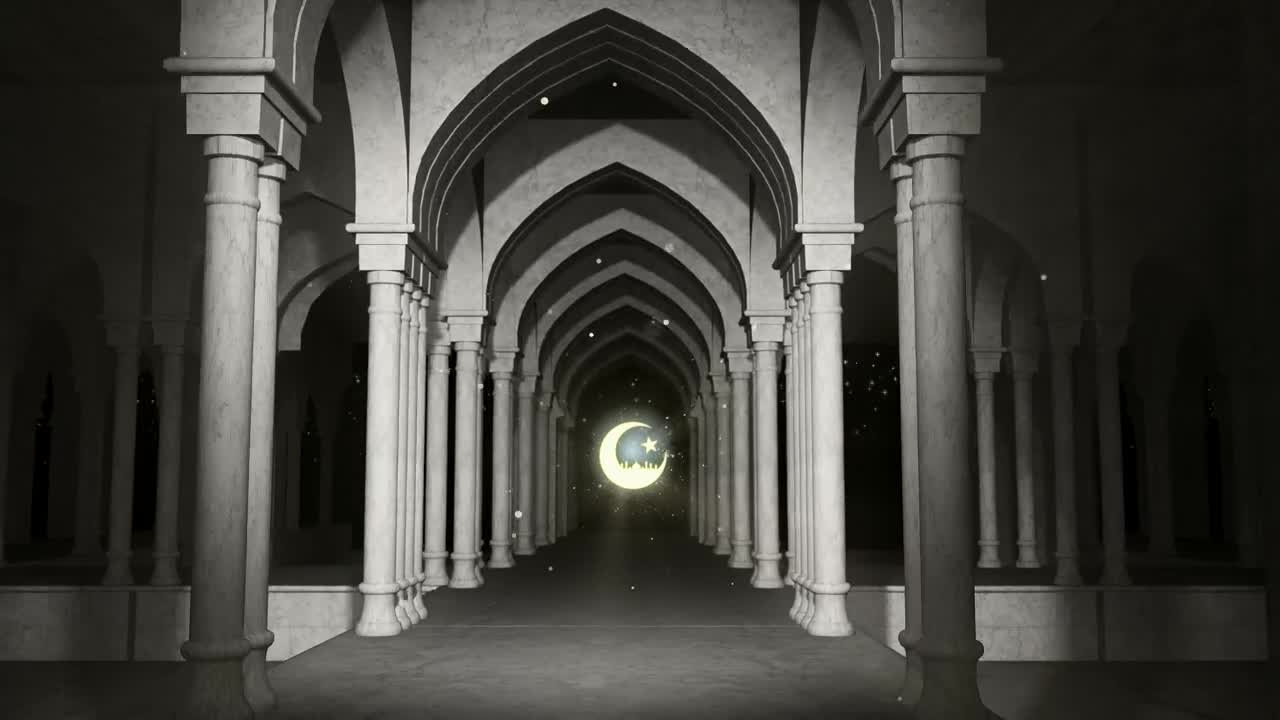 Download Stock Video 3d animation of the interior of a temple of islam PC Live Wallpaper