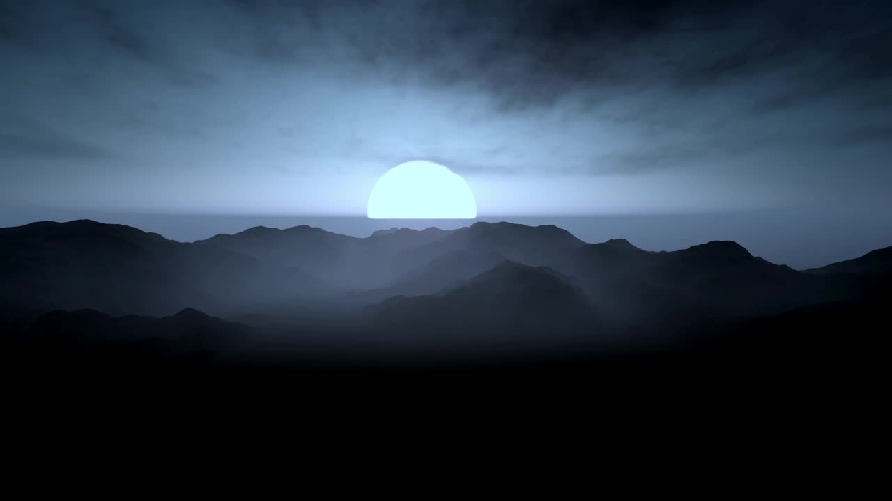 Download Stock Video 3d cloudy mountain range during a sunset PC Live Wallpaper