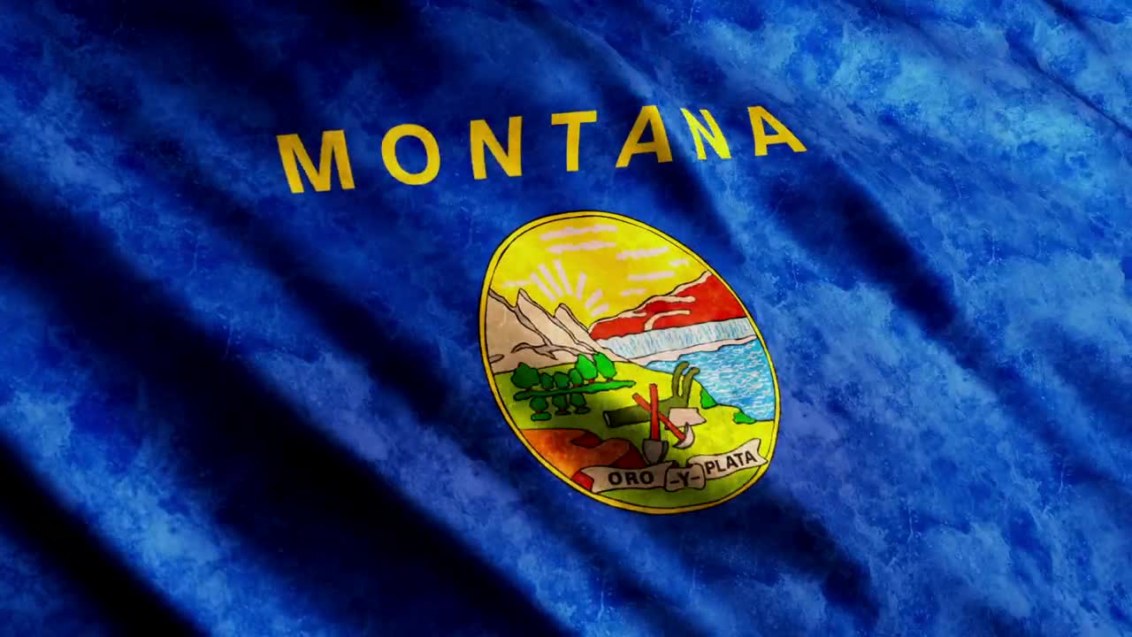 Download Stock Video 3d render of montana state waving flag PC Live Wallpaper