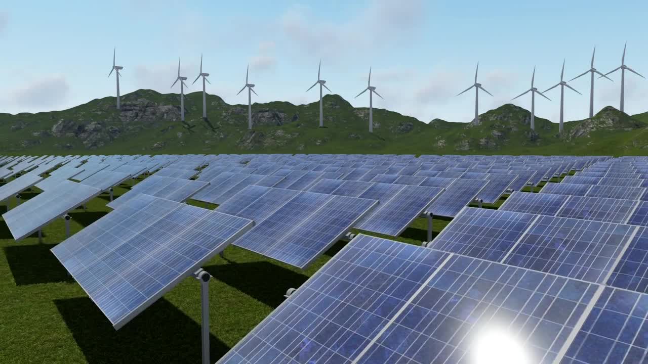 Download Stock Video 3d sustainable power generators in nature PC Live Wallpaper