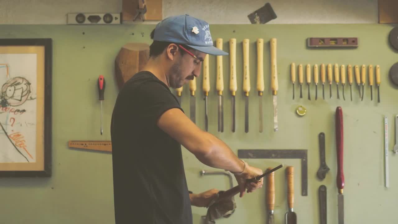 Download Stock Video A Carpenter Cleaning His Tools Live Wallpaper for PC