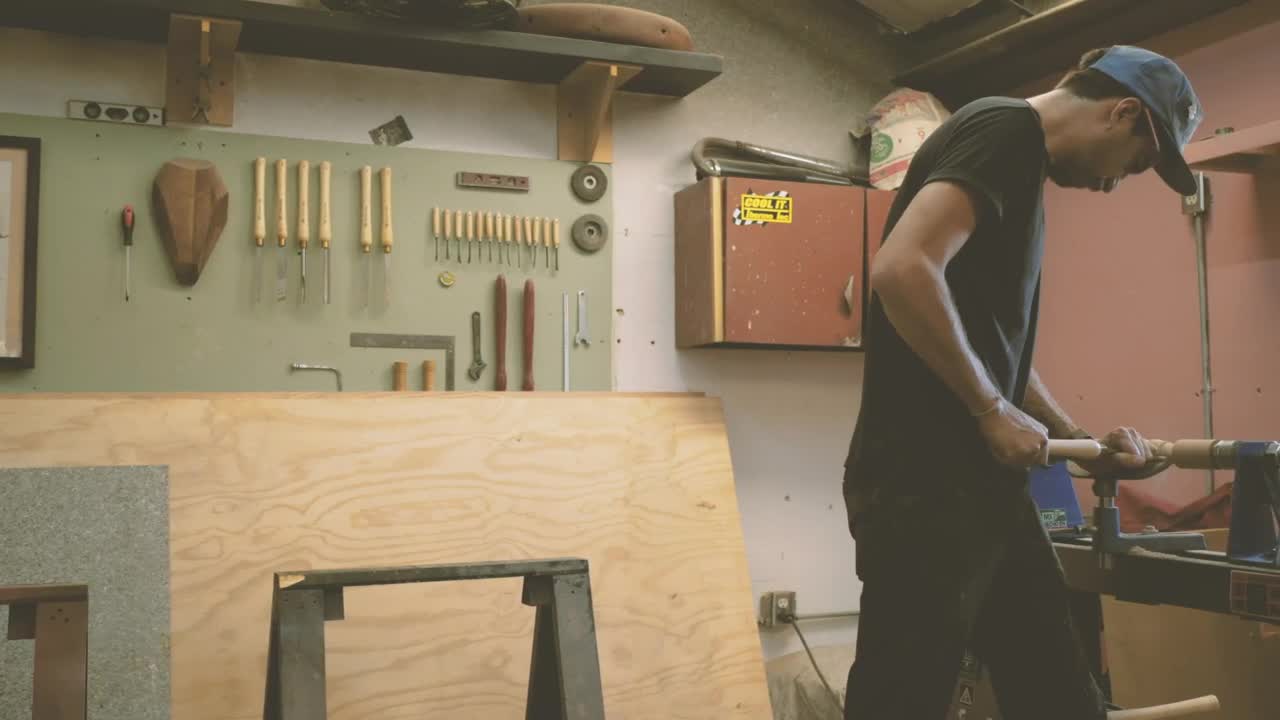 Download Stock Video A Carpenter Working At His Workshop Live Wallpaper for PC