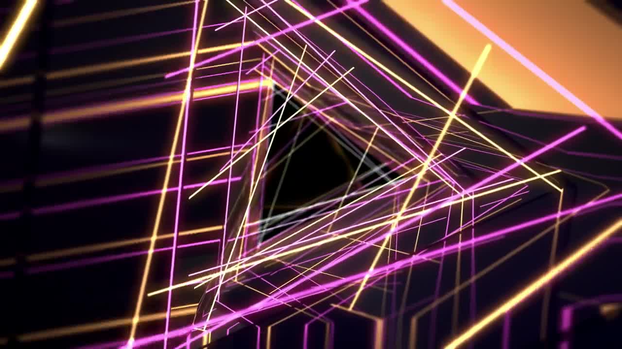 Download Stock Video Abstract Animation Of Neon Triangles Live Wallpaper for PC