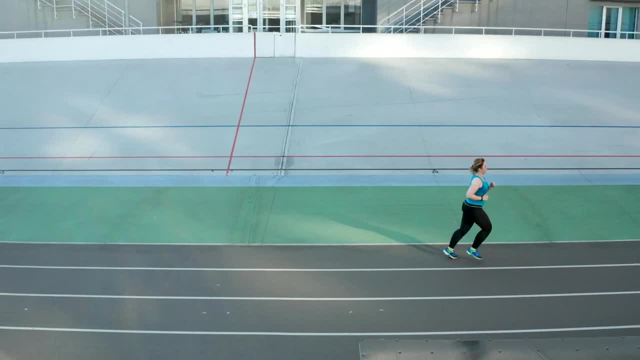 Download Stock Video Aerial Shot Of A Woman Running Live Wallpaper for PC