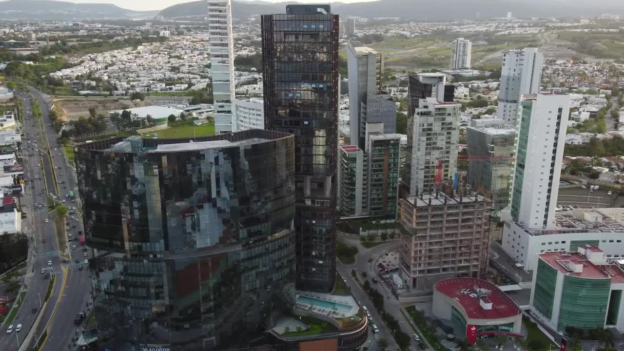 Download Stock Video Aerial View Above The Skyscrapers Of A City Live Wallpaper for PC