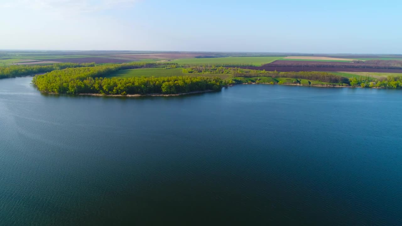 Download Stock Video Aerial View Of A Beautiful Blue Lake Live Wallpaper for PC