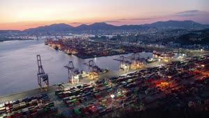 Download Stock Video Aerial View Of The Container Port In Busan Live Wallpaper for PC