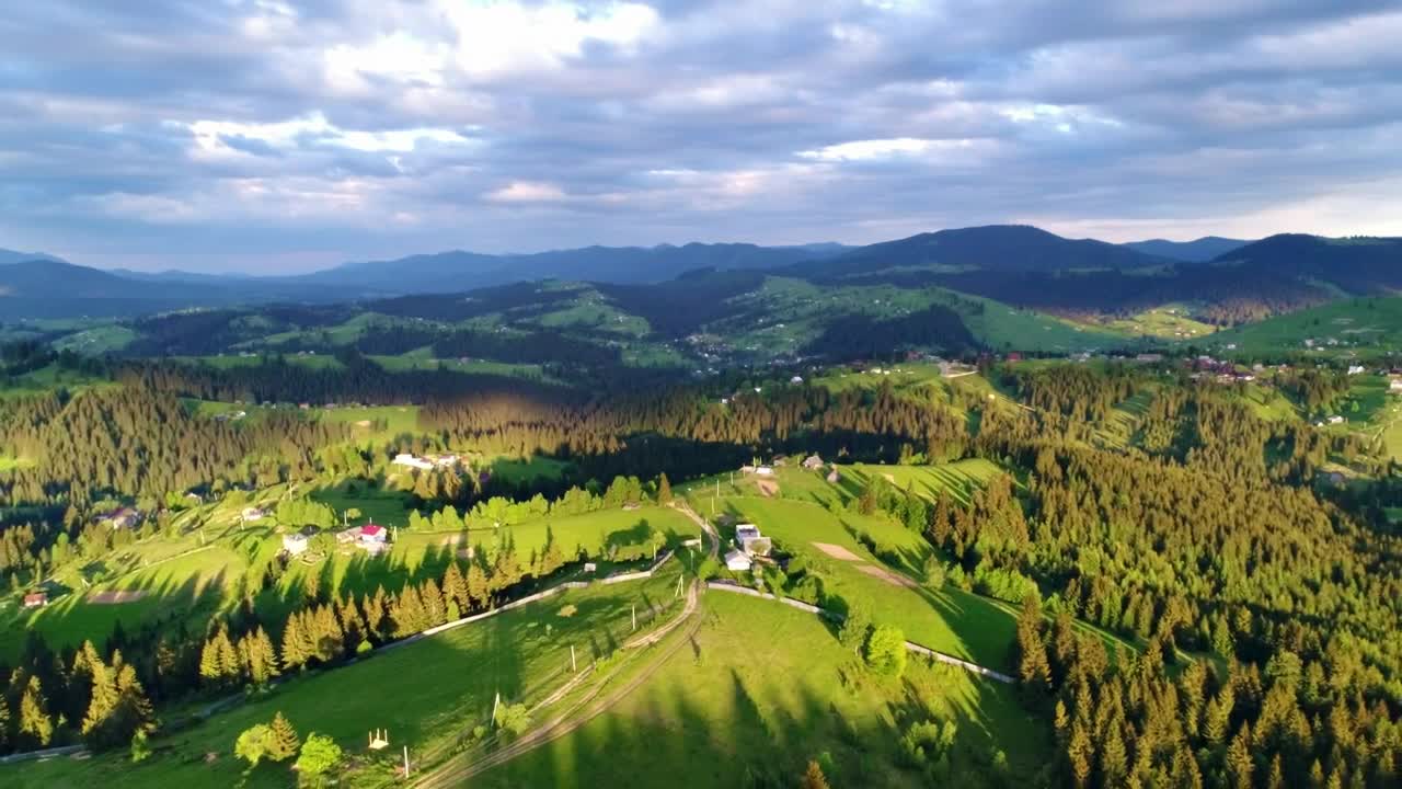 Download Stock Video Aerial View Of The Countryside In A Cloudy Day Live Wallpaper for PC