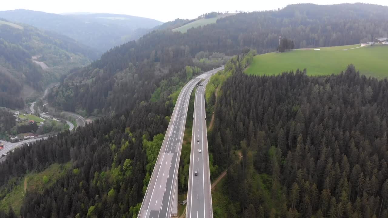 Download Stock Video Aerial View Of The Highway In The Mountains Live Wallpaper for PC