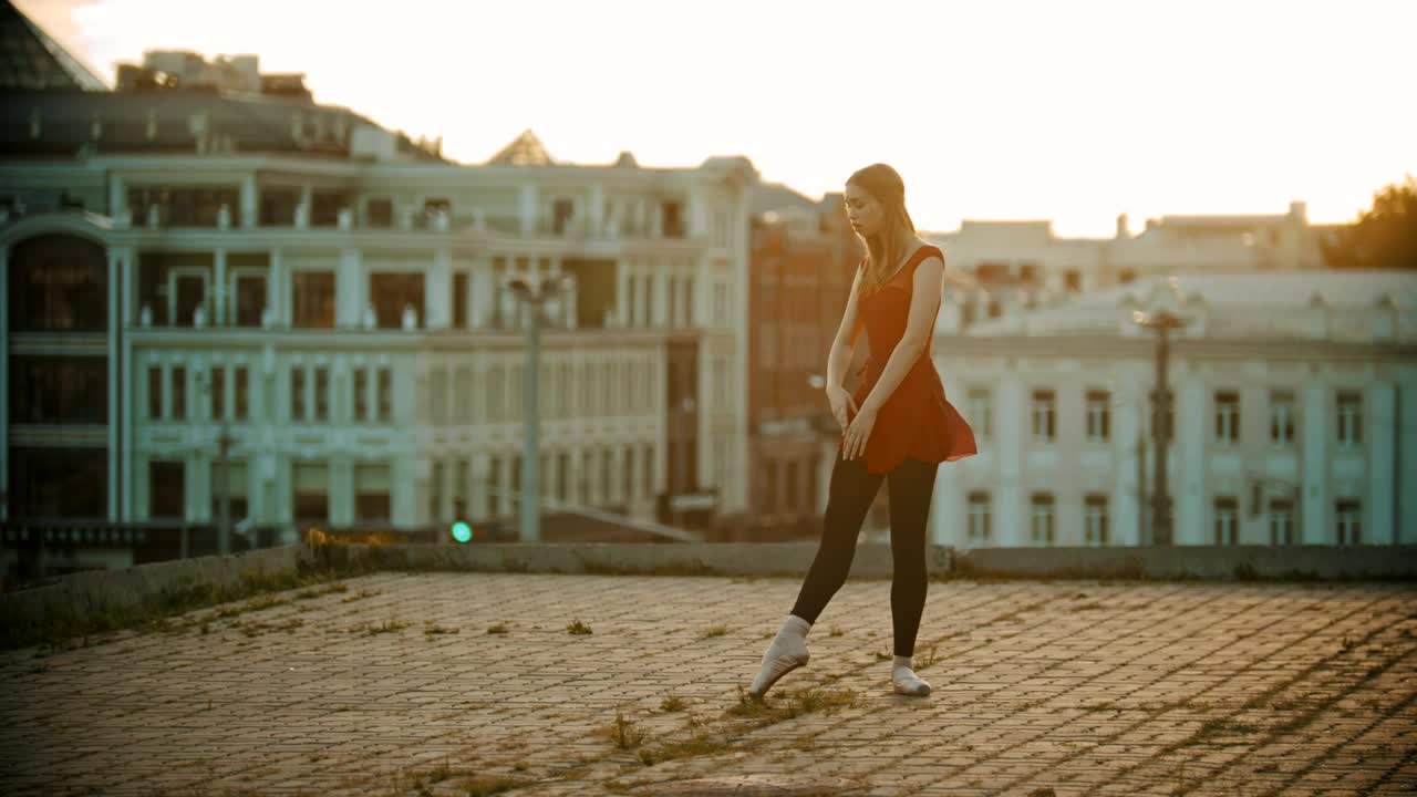 Download Stock Video Ballet Dancer Dancing On The Roof Of A Building In Live Wallpaper For PC