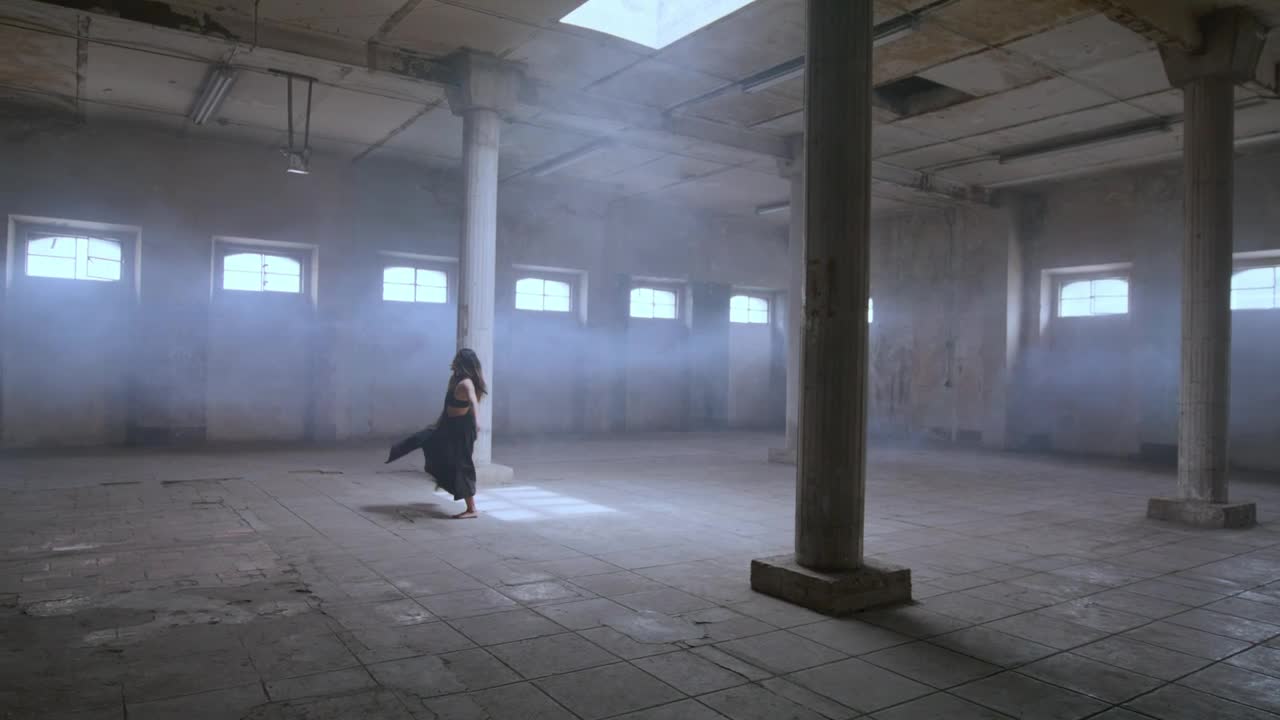 Download Stock Video Ballerina Dancing In An Abandoned Place Live Wallpaper For PC