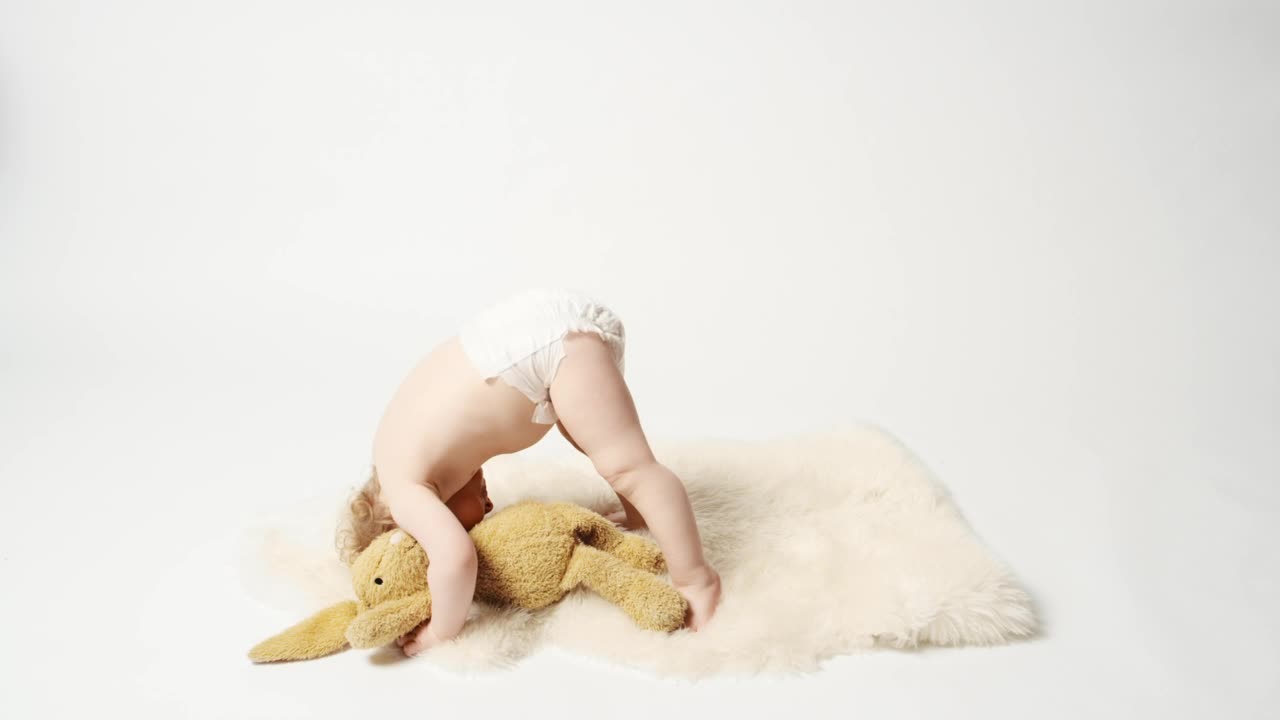 Download Stock Video Baby Girl Playing In A Photo Studio Live Wallpaper For PC