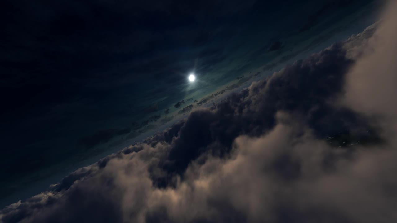 Download Stock Video Awesome Flight Over The Clouds At Night Live Wallpaper For PC