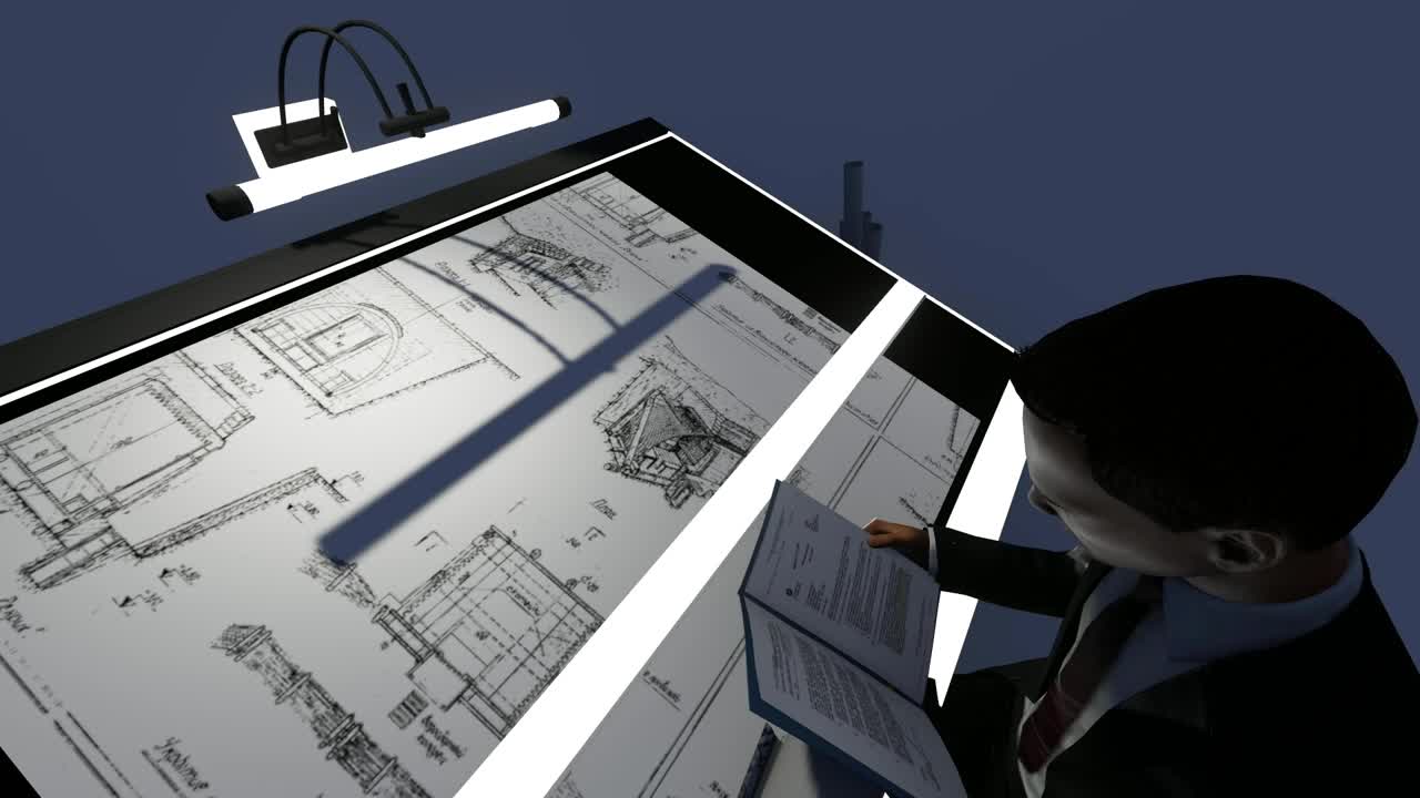 Download Stock Video Architect Working On A Blueprint Live Wallpaper For PC