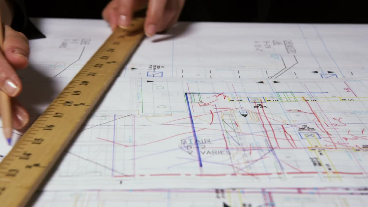 Download Stock Video Architect Drawing Lines On A Document Live Wallpaper For PC