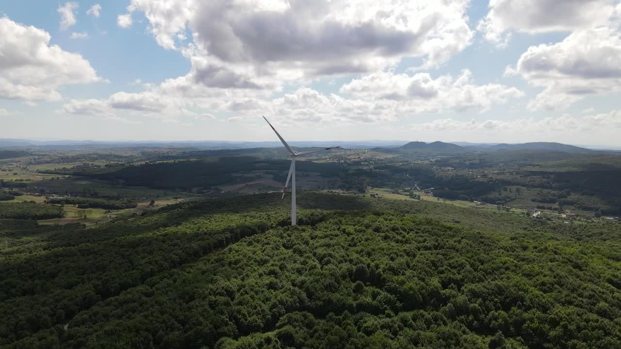 Download Stock Video Approaching A Wind Turbine Aerial Shot Live Wallpaper For PC