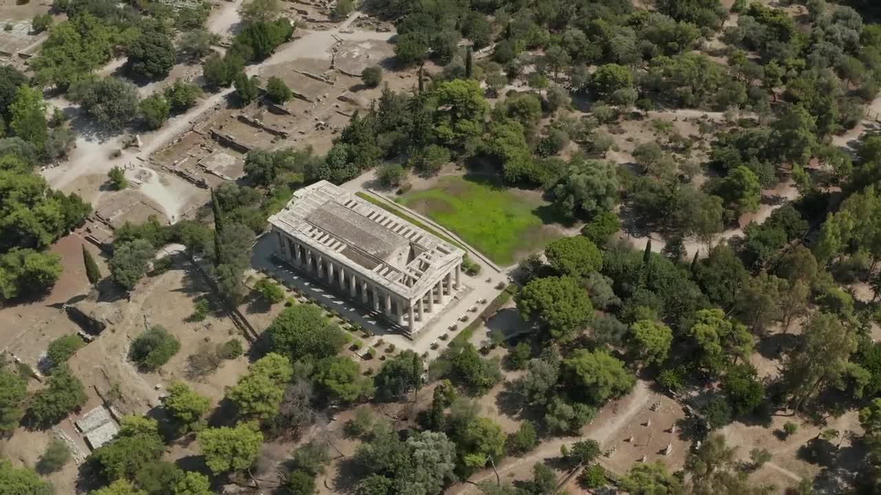 Download Stock Video Ancient Greco Roman Temple Aerial Full Shot Live Wallpaper For PC