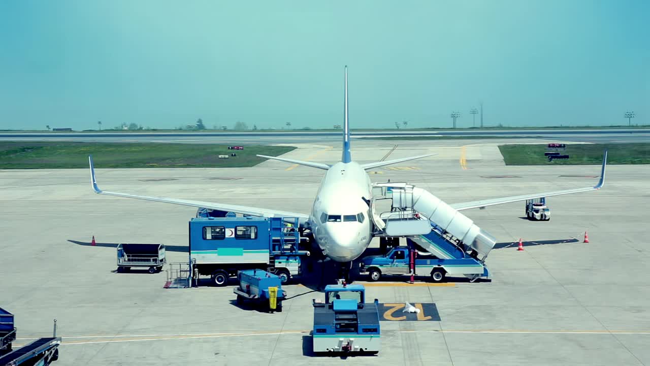 Download Stock Video Airplane Being Prepared For A Trip At The Airport Live Wallpaper For PC