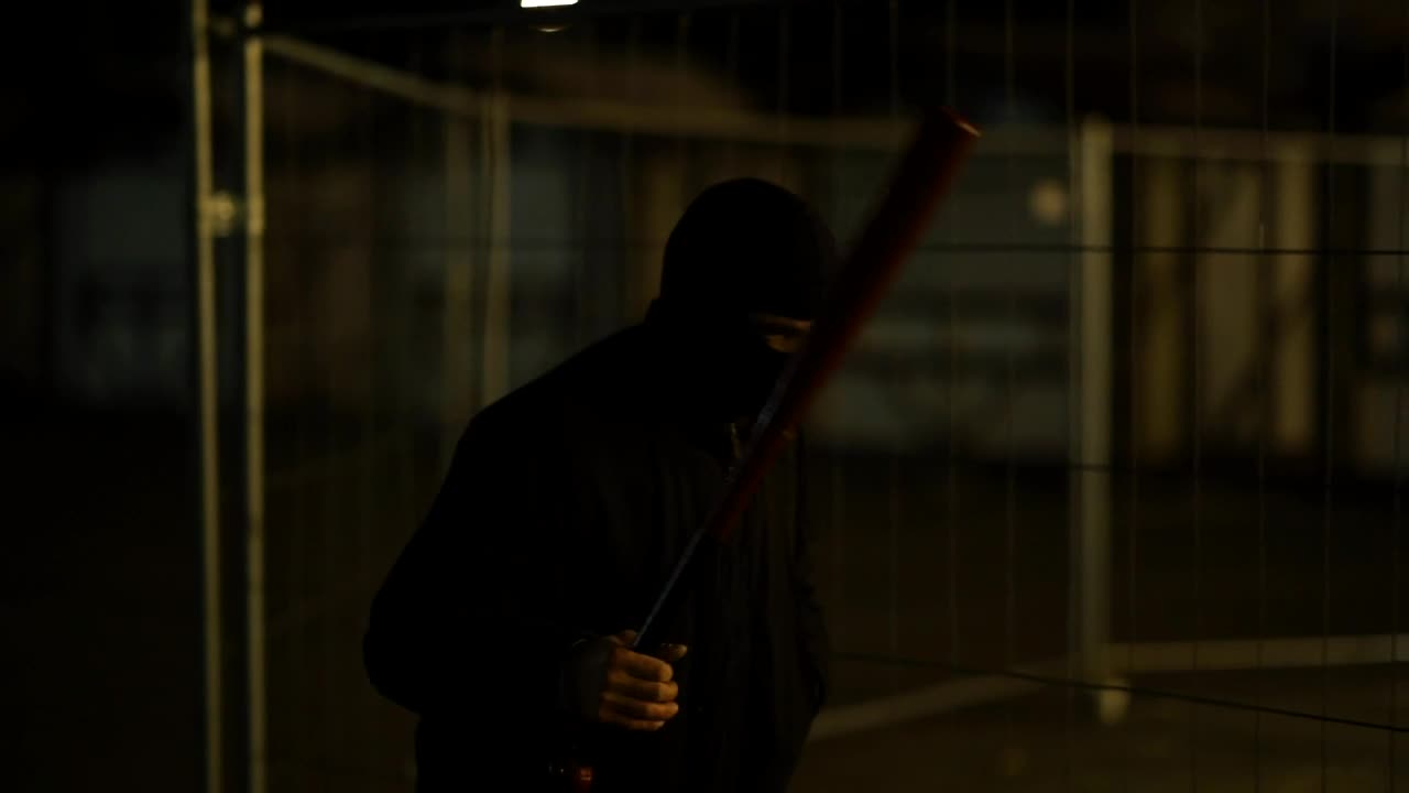 Download Stock Video A Menacing Gangster With A Baseball Bat Live Wallpaper For PC