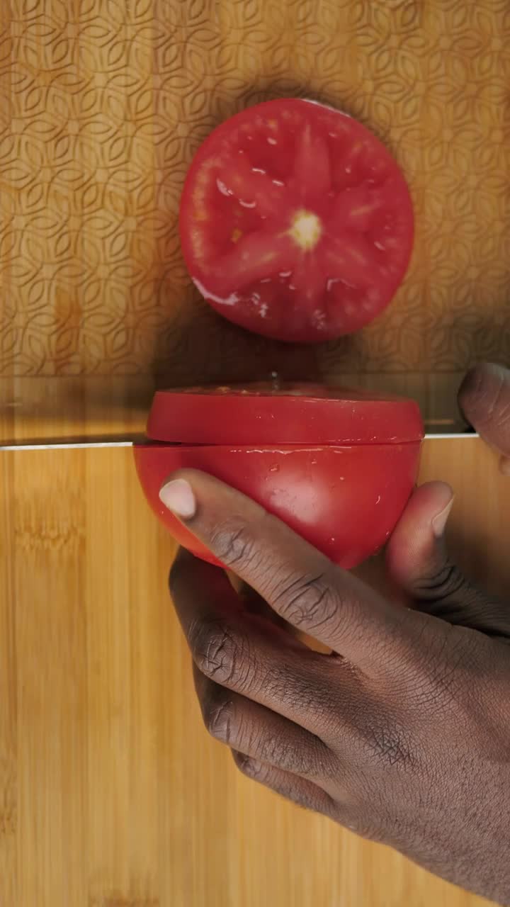 Download Stock Video A Man Slices A Tomato Live Wallpaper For PC