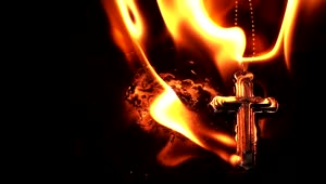 Download Stock Video Burning Christian Cross Live Wallpaper For PC