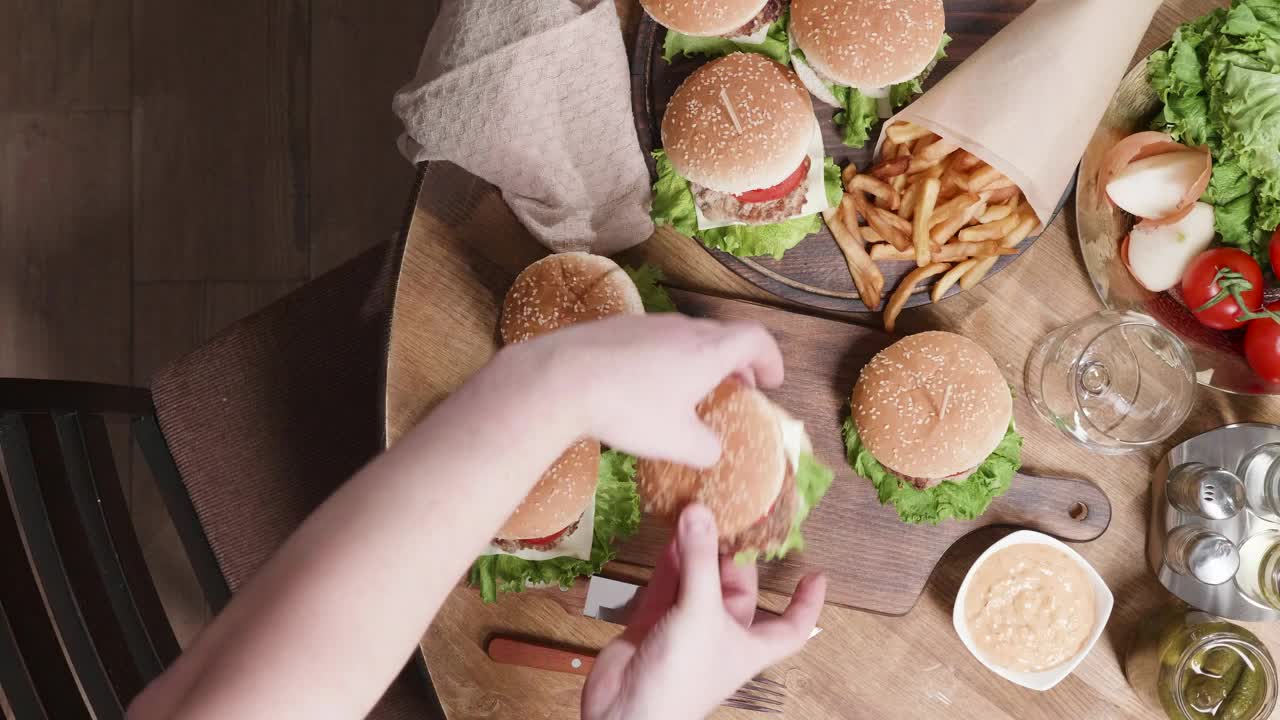 Download Stock Video Burgers And A Cone Of Fries Live Wallpaper For PC