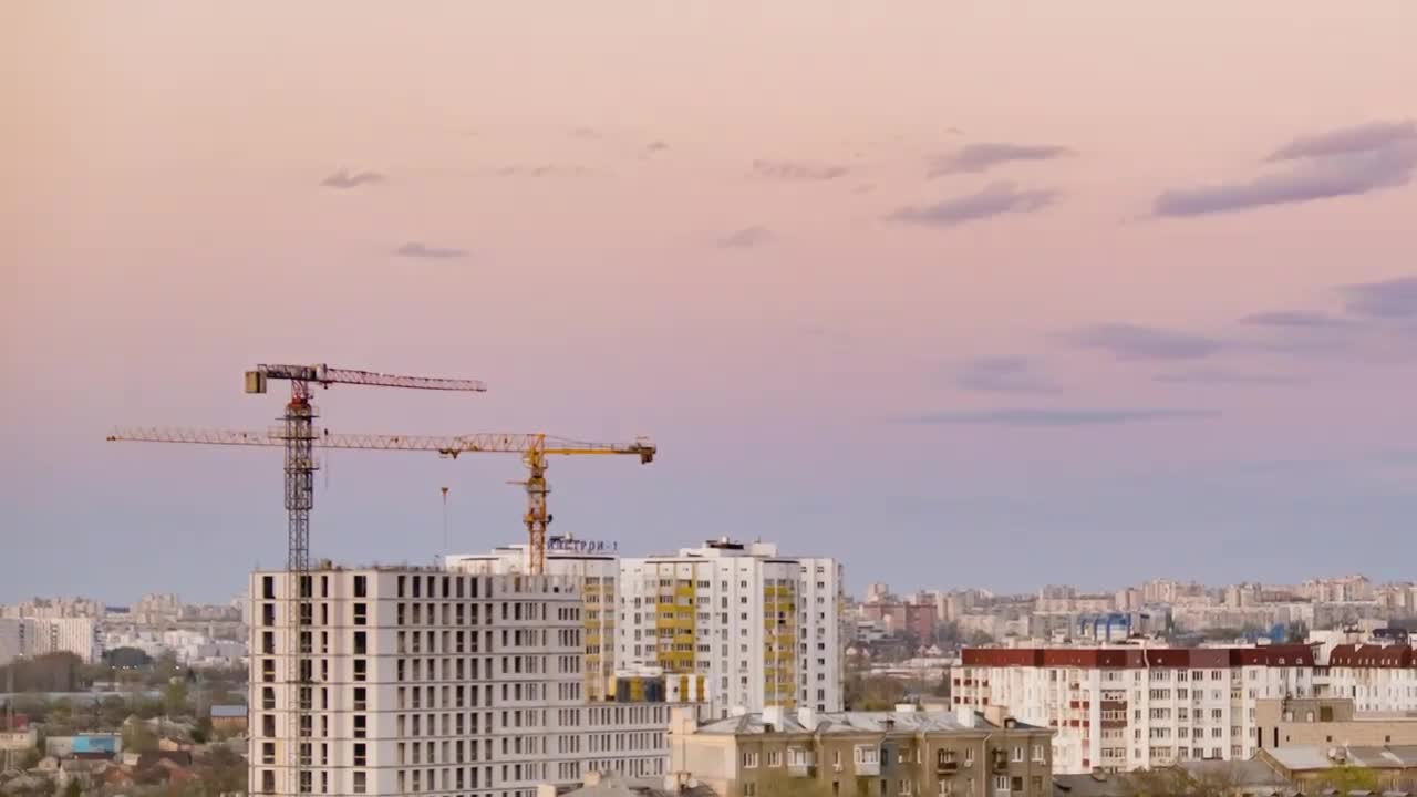 Download Stock Video Buildings Under Construction At Dusk Time Lapse Live Wallpaper For PC