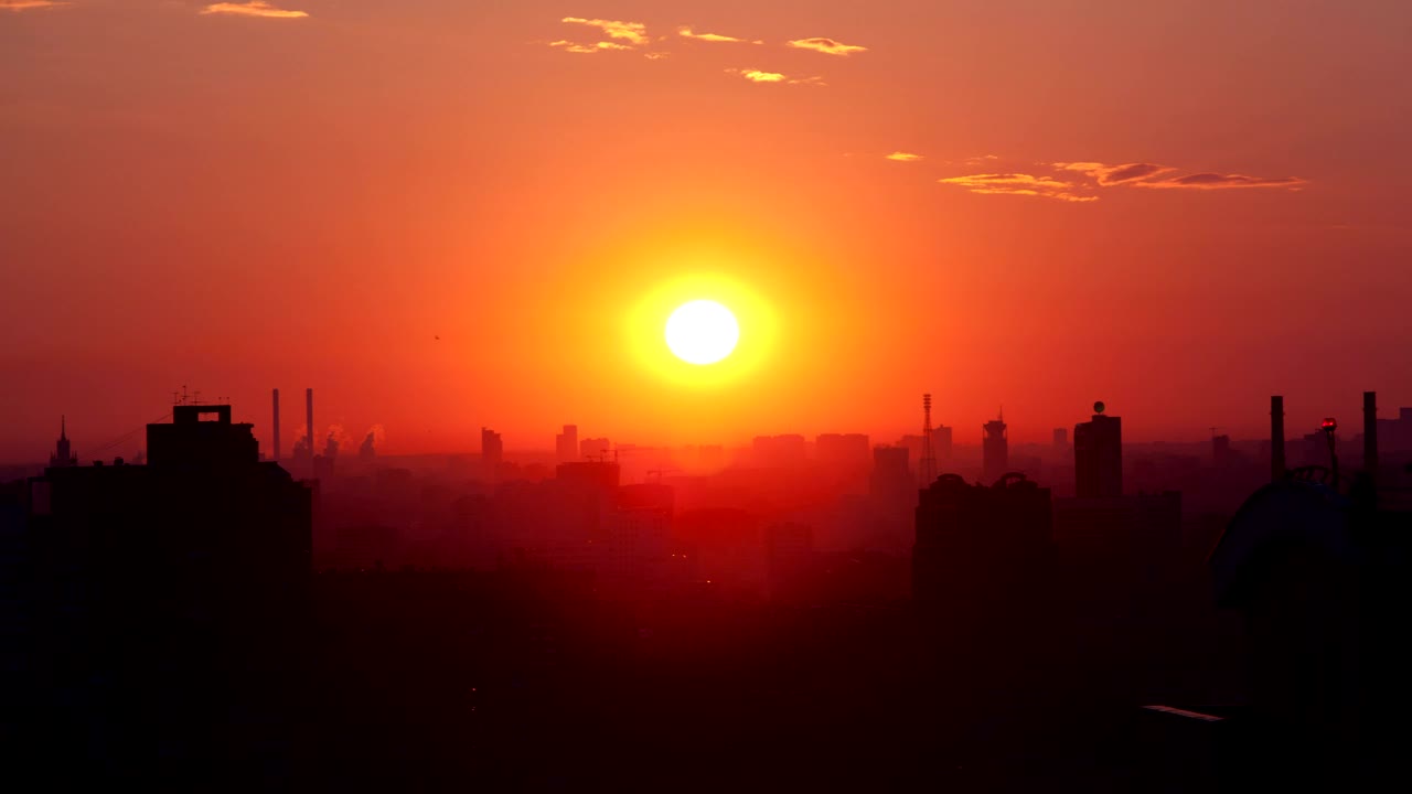 Download Stock Video Bright Sunrise Blurred Against The City Live Wallpaper For PC