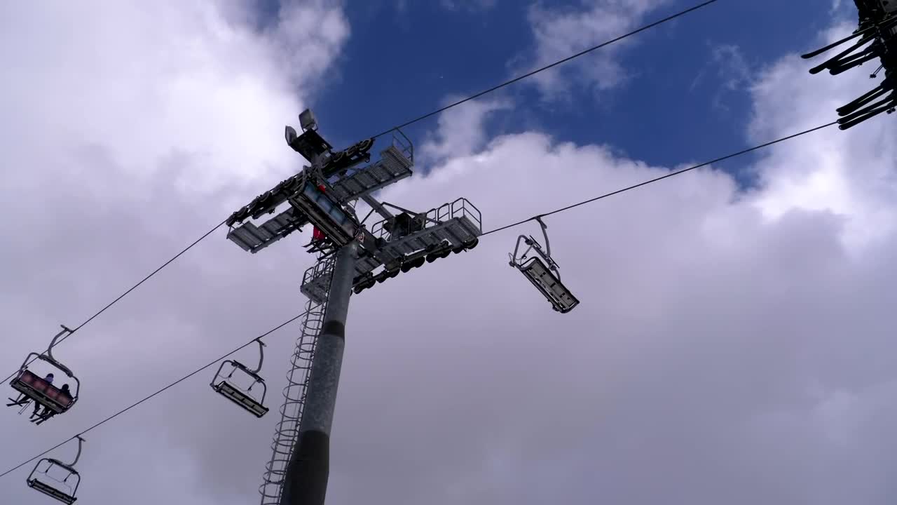 Download Stock Video Bottom View Of The Ski Lift Live Wallpaper For PC