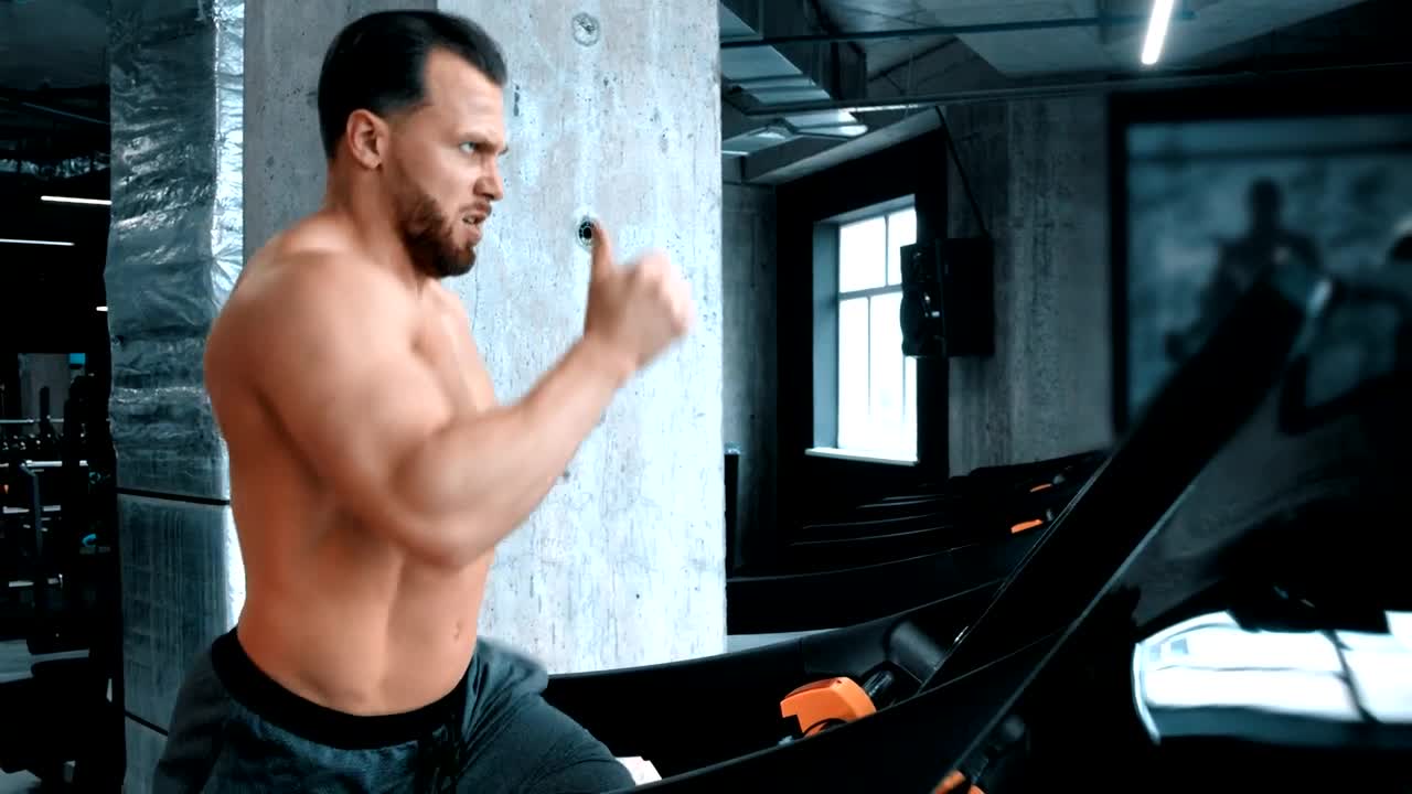 Download Stock Video Bodybuilder Running On A Treadmill Live Wallpaper For PC