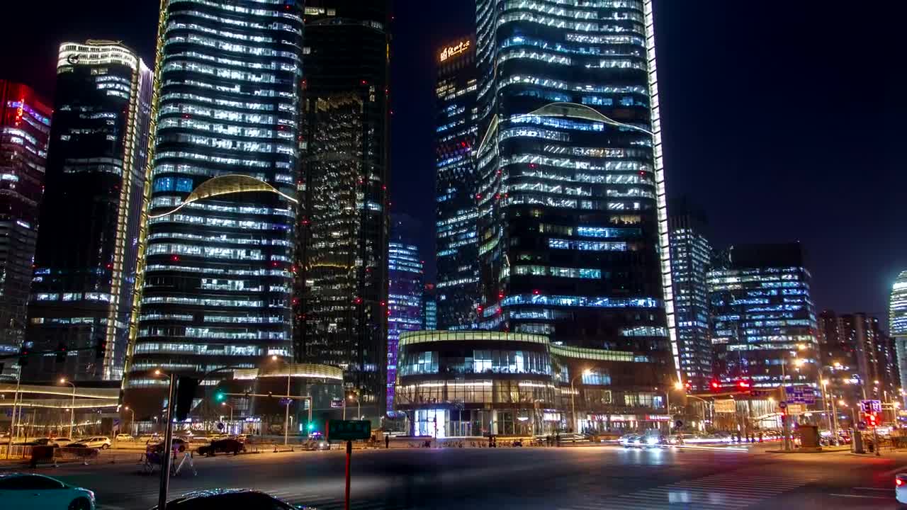 Download Stock Video Beijing Crosswalk At Night Time Lapse Live Wallpaper For PC