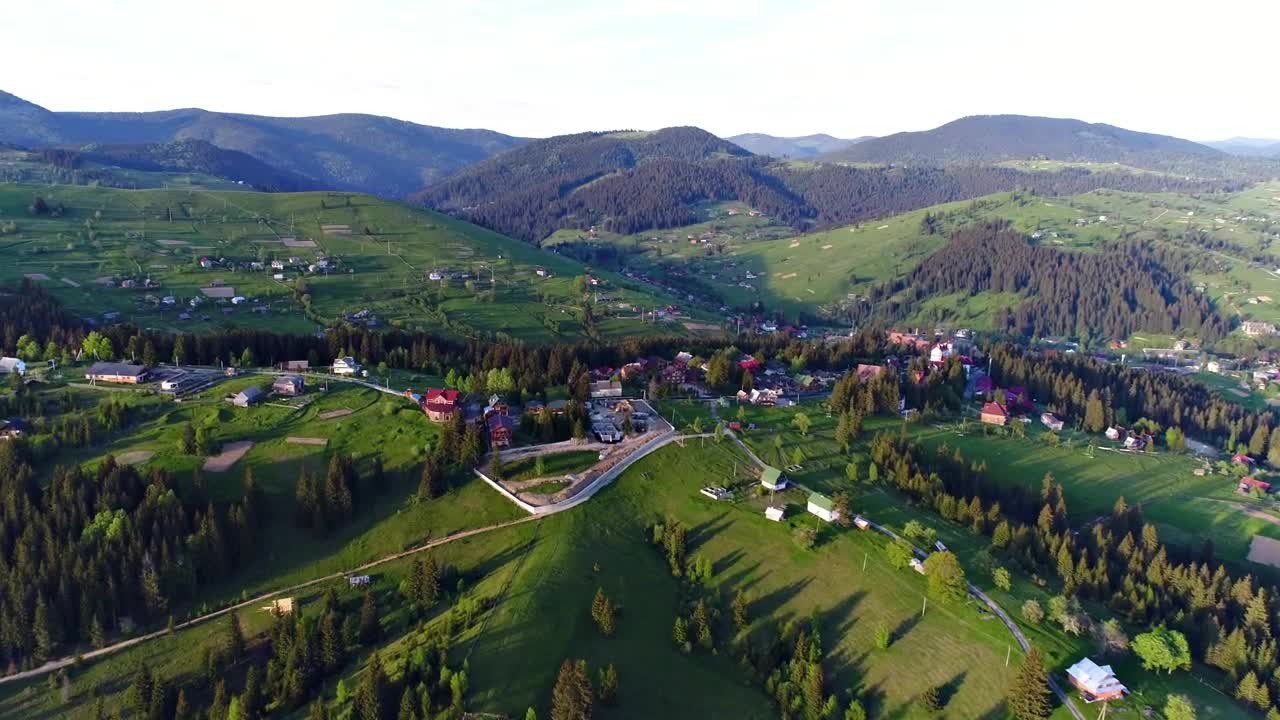 Download Stock Video Beautiful Mountain Village Aerial Shot Live Wallpaper For PC