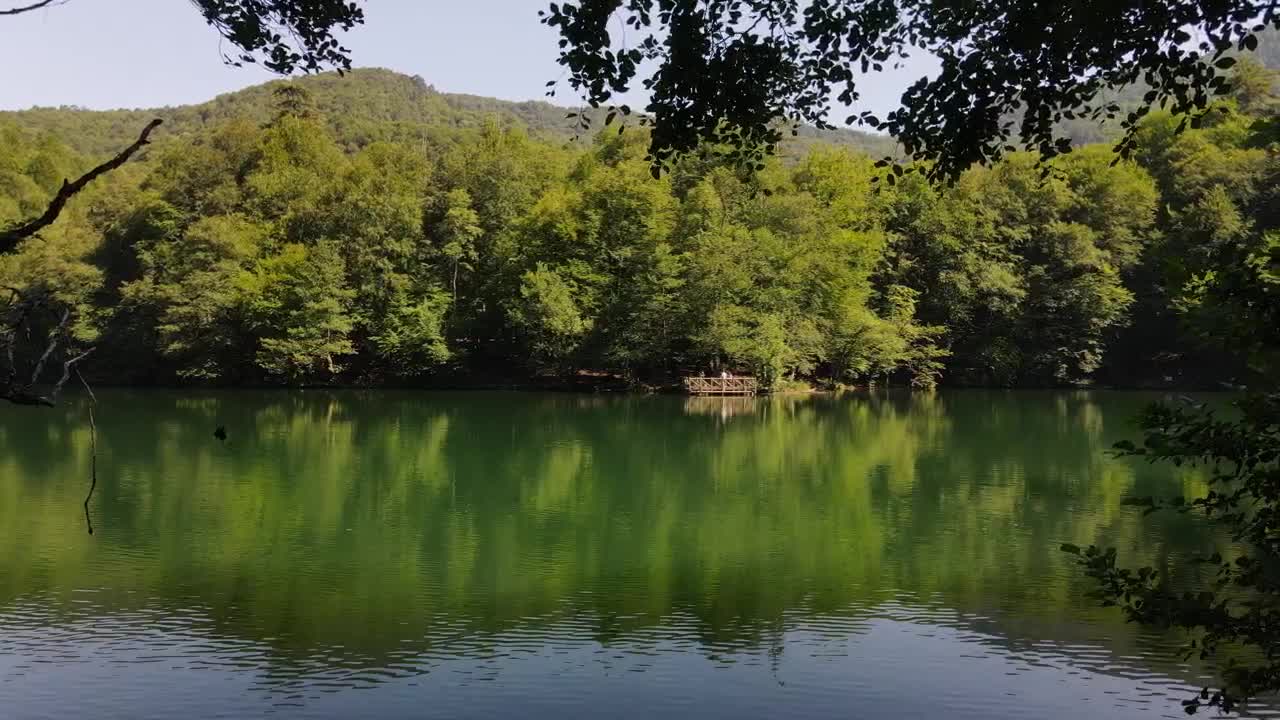 Download Stock Video Beautiful Lake In The Forest Near The Mountains Live Wallpaper For PC