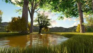 Download Stock Video Beautiful Lake In A Forest In Summer d Render Live Wallpaper For PC