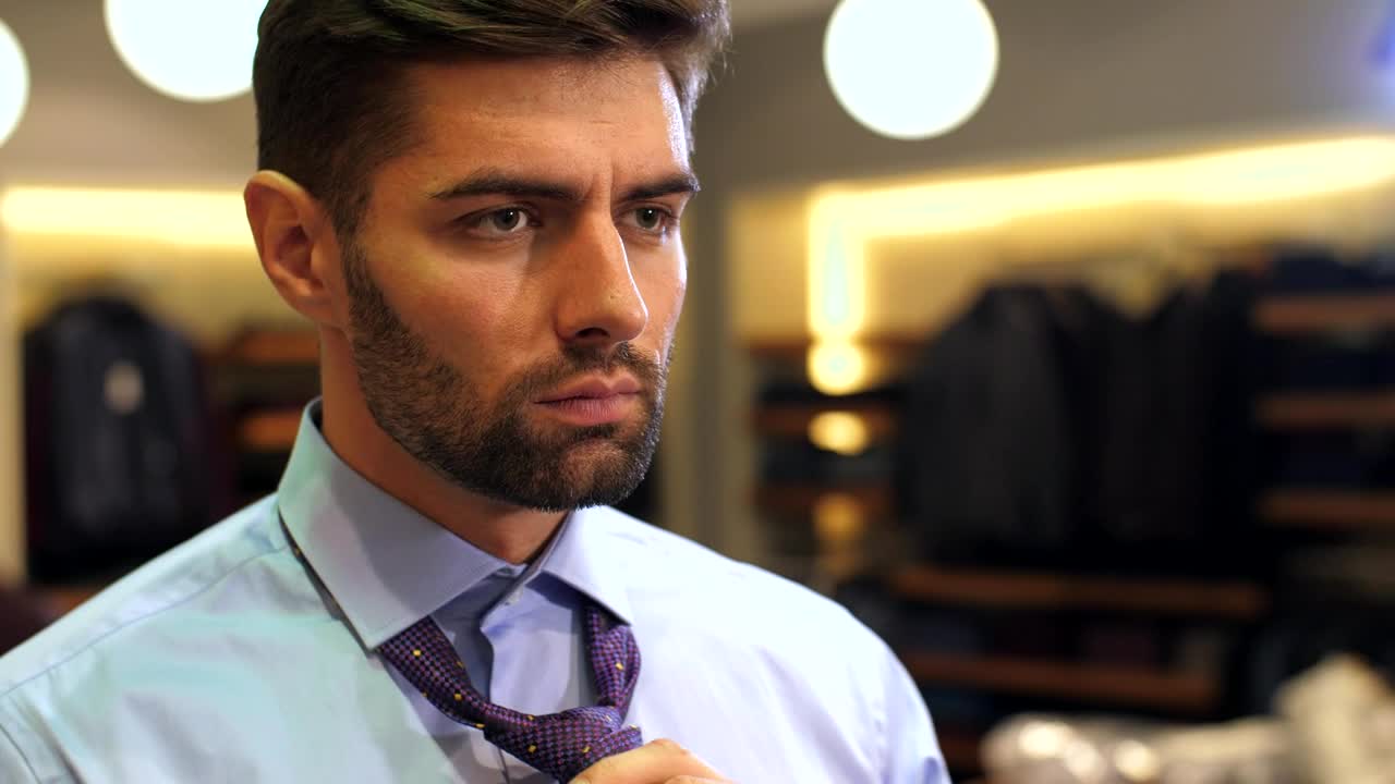 Download Stock Video Bearded Man Tying A Tie To His Suit Live Wallpaper For PC