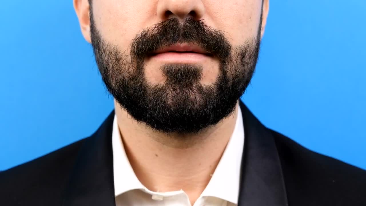 Download Stock Video Bearded Man Smiles And Shows Teeth Live Wallpaper For PC