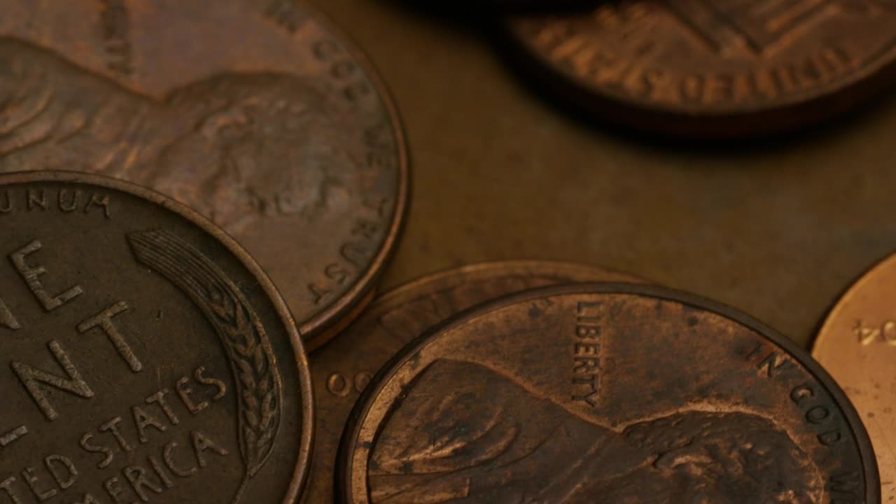 Download Video Stock Close Up Shot Of American Pennies Live Wallpaper For PC