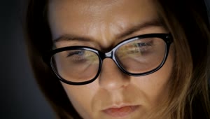Download Video Stock Close Up Of A Womans Face With Glasses Live Wallpaper For PC